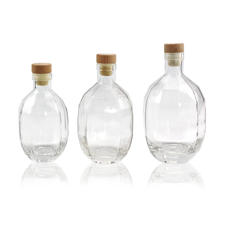 New Fancy Exquisite Design Custom Grenades Shape Clear Vodka Whisky Liquor Glass Bottle 250ml 375ml 500ml with Stopper