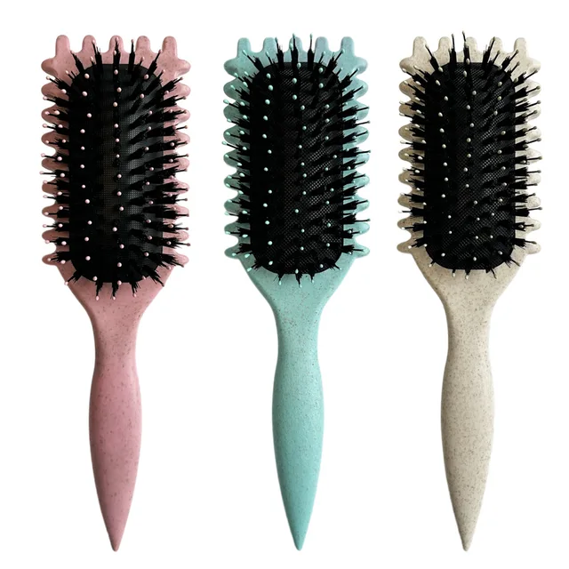 New design biodegradable curly hair styling brush boar bristle hair brush