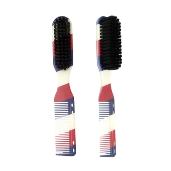 Wholesale custom salon haircut nylon beard styling brush professional shaving brush double side comb brush