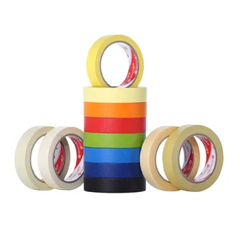 White Painters masking tape for painting 24mm 2inch jumbo roll automotive yellow color paint paper masking tape