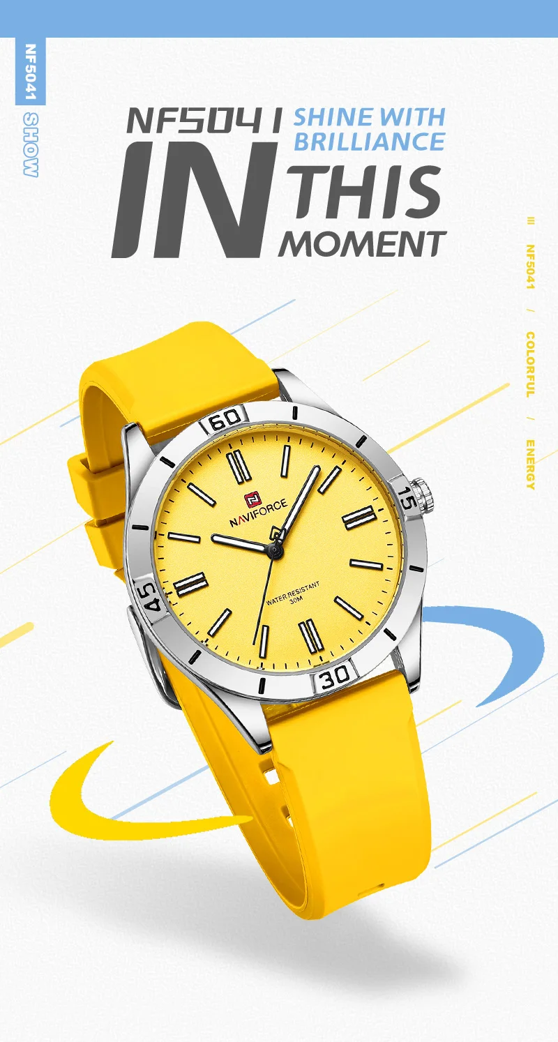 Naviforce 5041 Wholesale Women Watch Fashion Luxury Silicone Strap Ultra-thin Female Wrist Ladies Watches Montre Femme For Girls