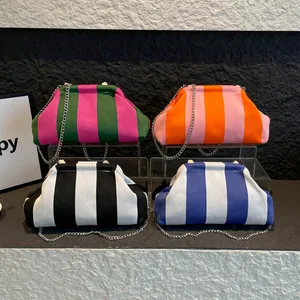2026 New Style Women's Single-shoulder Bag with Stripes Large-capacity Women's Underarm Bag Sac dos