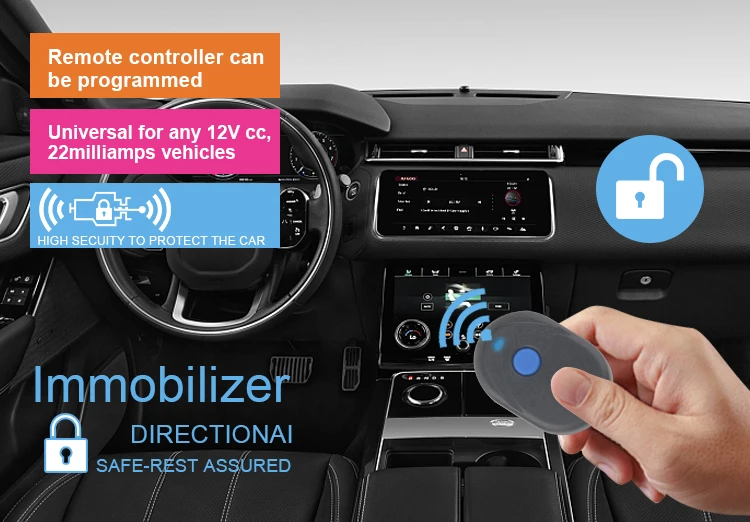 1 Set Universal Auto Car Immobilizer Lock Alarm System Anti Theft