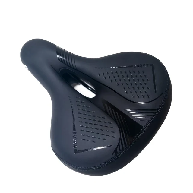 Chaunts Comfortable PVC Leather Bicycle Saddle with Airbag Hollow Design Simple Style Bike Seat for City Riding