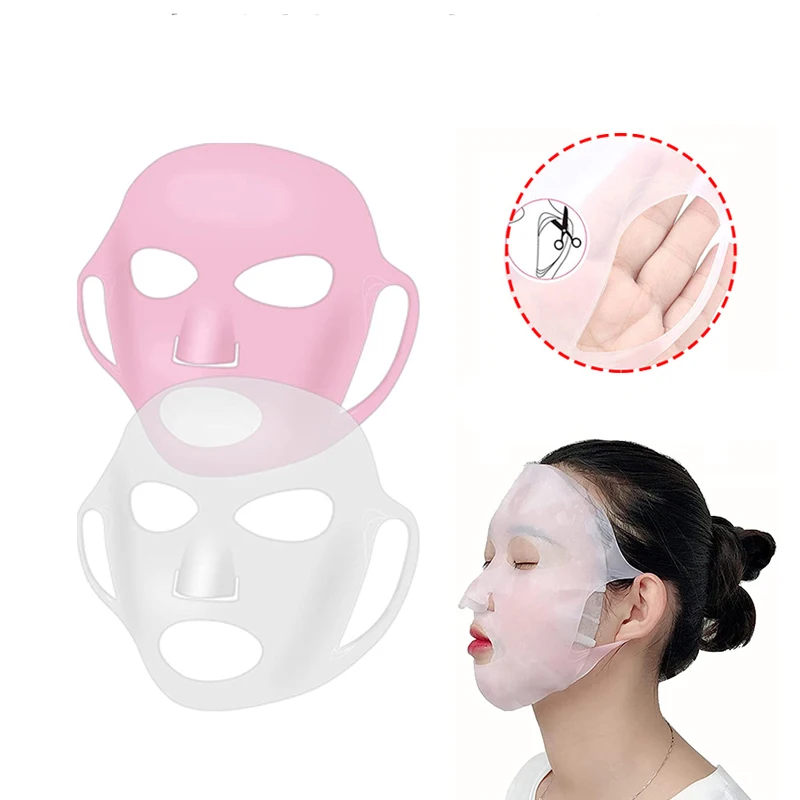 Reusable Silicone Face Mask Holder for Sheet Masks Moisturizing Facial Mask Cover Prevent Evaporation Beauty Face Tool