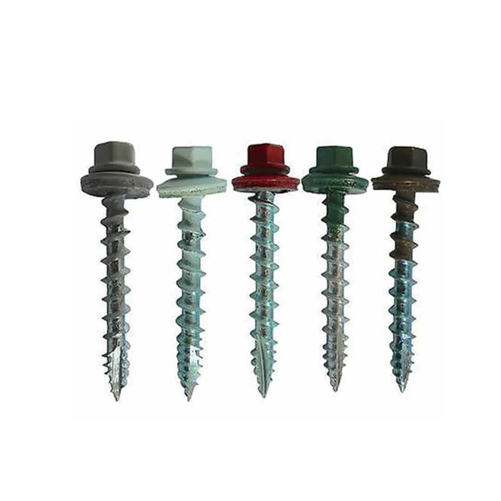 Roofing Screw High Quality Taiwan 65Mm Hex Flange  Roofing Screws With Rubber Washer Hex Washer Head Metal Roofing Screws Type