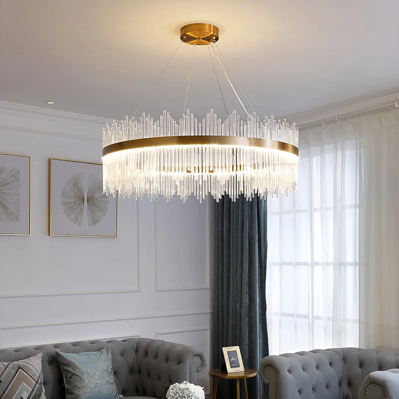 Modern Hotel Crystal Light K9 Chandeliers Luxury Villa Glass Pendant ...