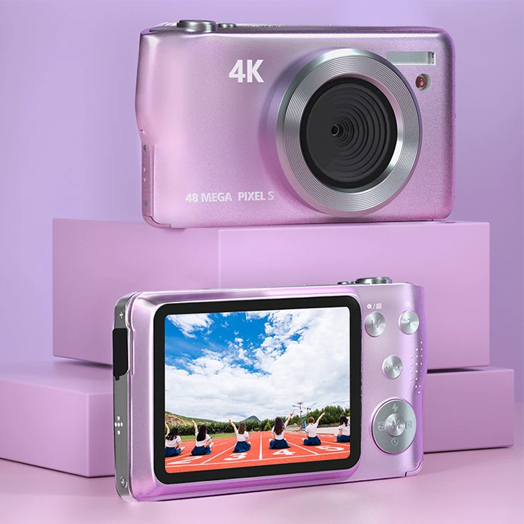 Cámara Digital 4K 48MP Para Niños Y Principiantes – Zoom 8x, Pantalla 2.7”, Batería Recargable, Color Rosa