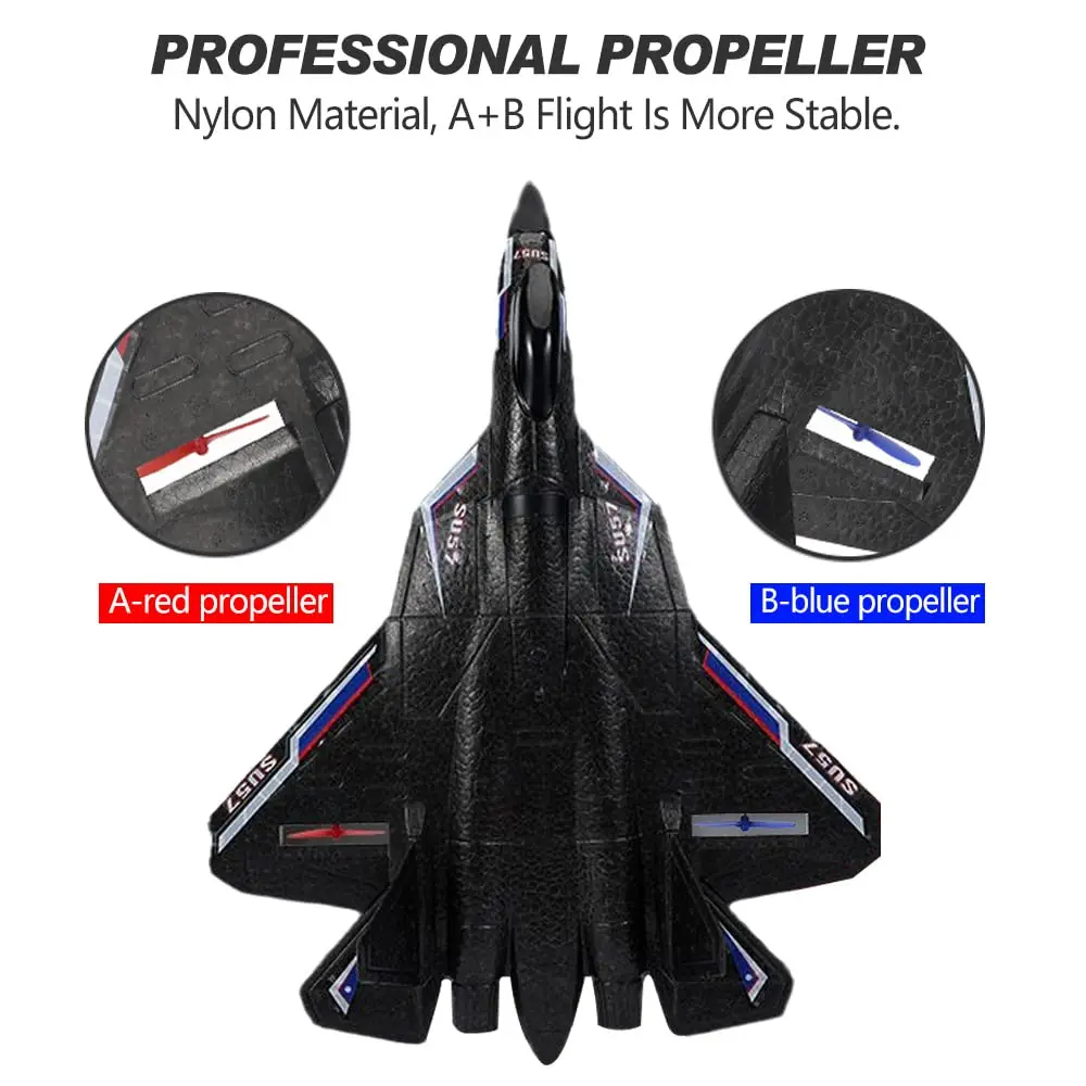 SU57 Model Unbreakable Radio Controlled Warplane Flugzeug Fixed Wing Foam Glider RC Plane Hand Throwing With Charger Included