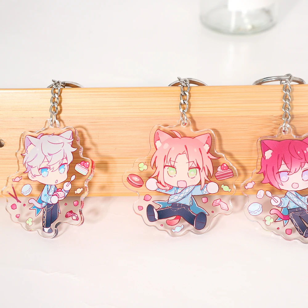 Высококачественный прозрачный акриловый брелок Kawaii с милым мультяшным аниме на заказ