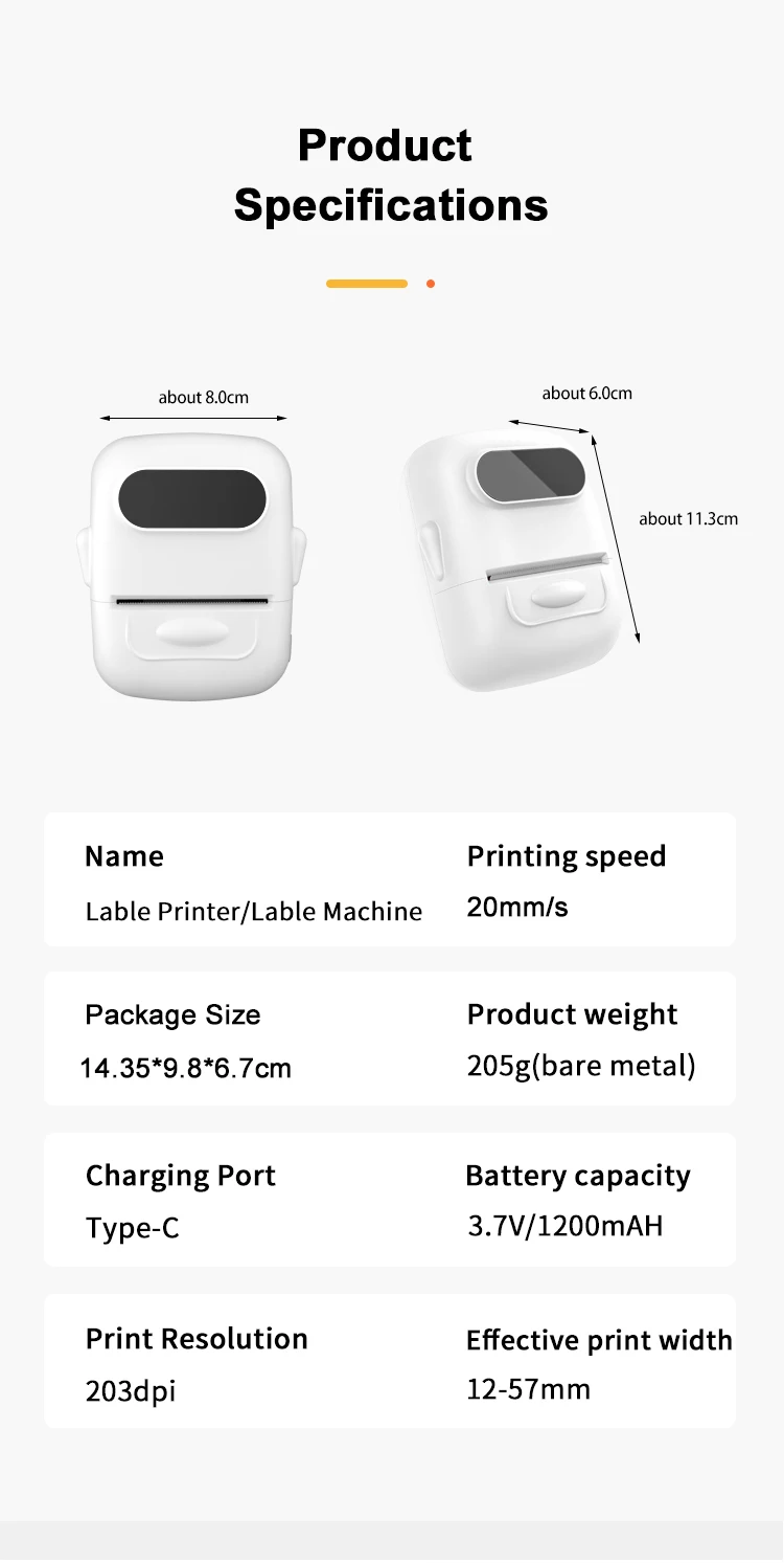 Marklife P50 Label Maker Mini Label Maker Machine No Ink For Barcode Home Storage Small Wireless