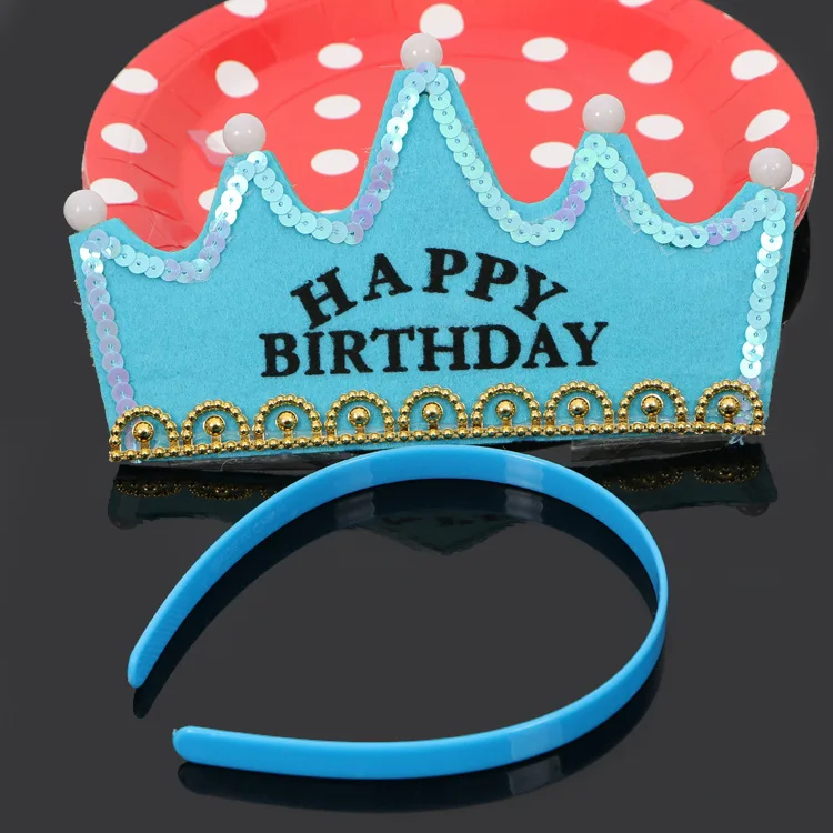 Multicolor Happy Birthday Flashing Led King Crown Headband Birthday ...