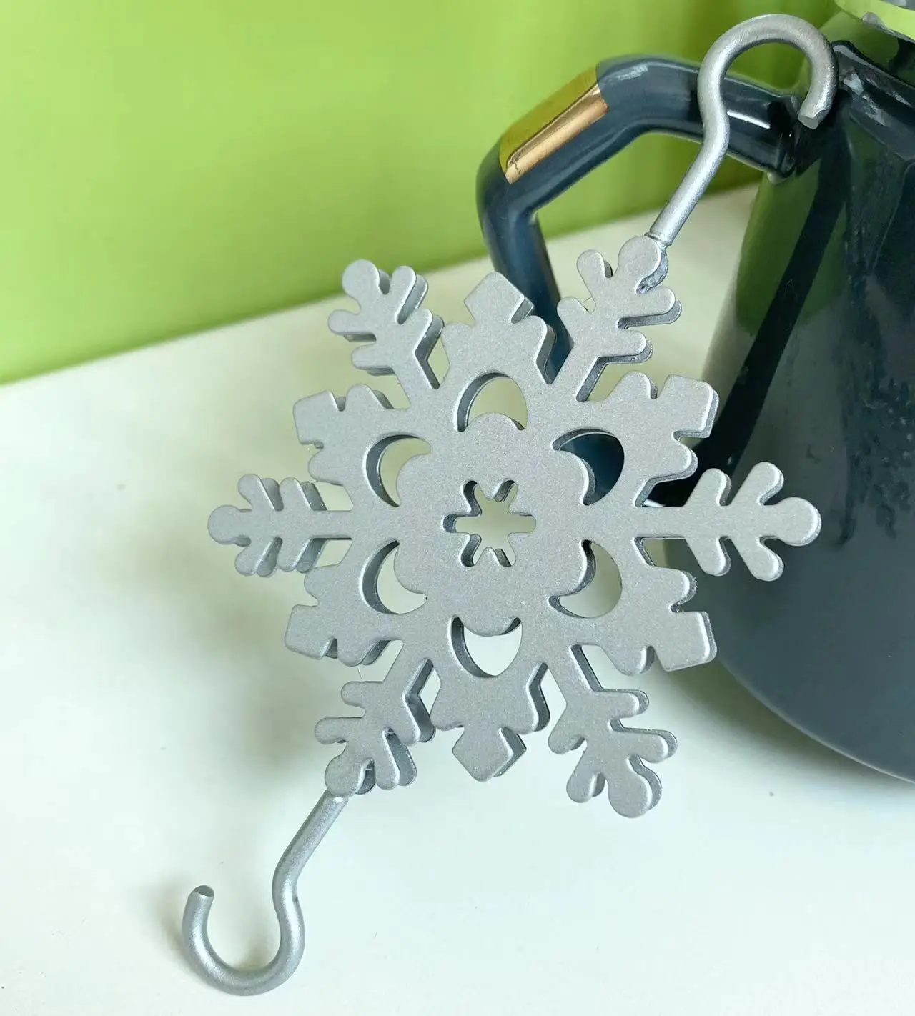 Christmas Tree Decoration Snowflake S Hook Christmas accessories Snow ornament silver novelty hooks factory