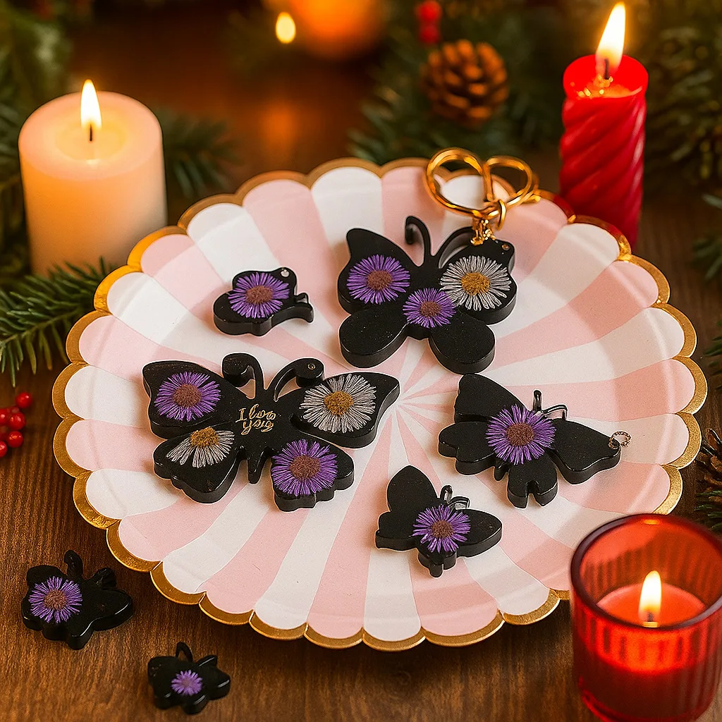 Butterfly Necklace Pendant Earrings Jewelry Pendant Silicone Mold Necklace Pendant Mold Creative DIY Mold details