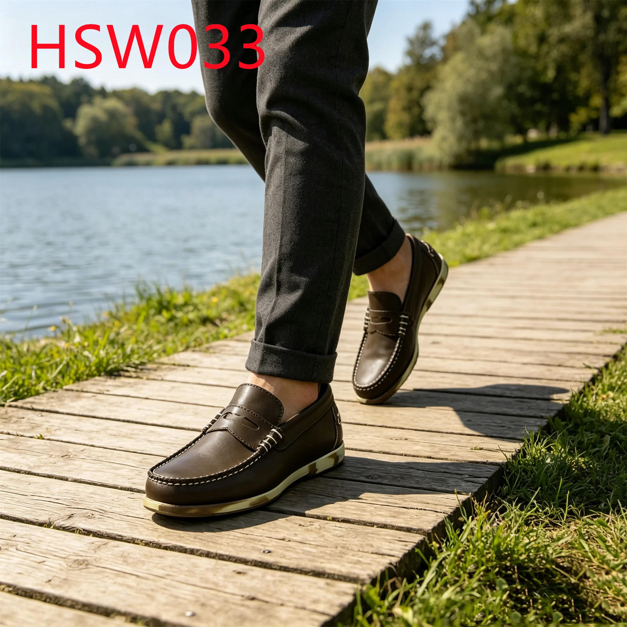 CXT,Slip-on Striped Color Rubber Outsole Odor-resistant Walking Shoes New Vogue Stroll Casual Brown Color Deck Shoes HSW033