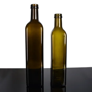 Ru Star Food Grade 750ml Square Dark Green Olive Oil Vinegar Glass Bottle With Screw Lid