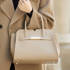 A-31 High-End Luxury Women's Genuine Cowhide Leather Handbag Soft Top Layer All-Match Platinum Crossbody Bag with Open Closure