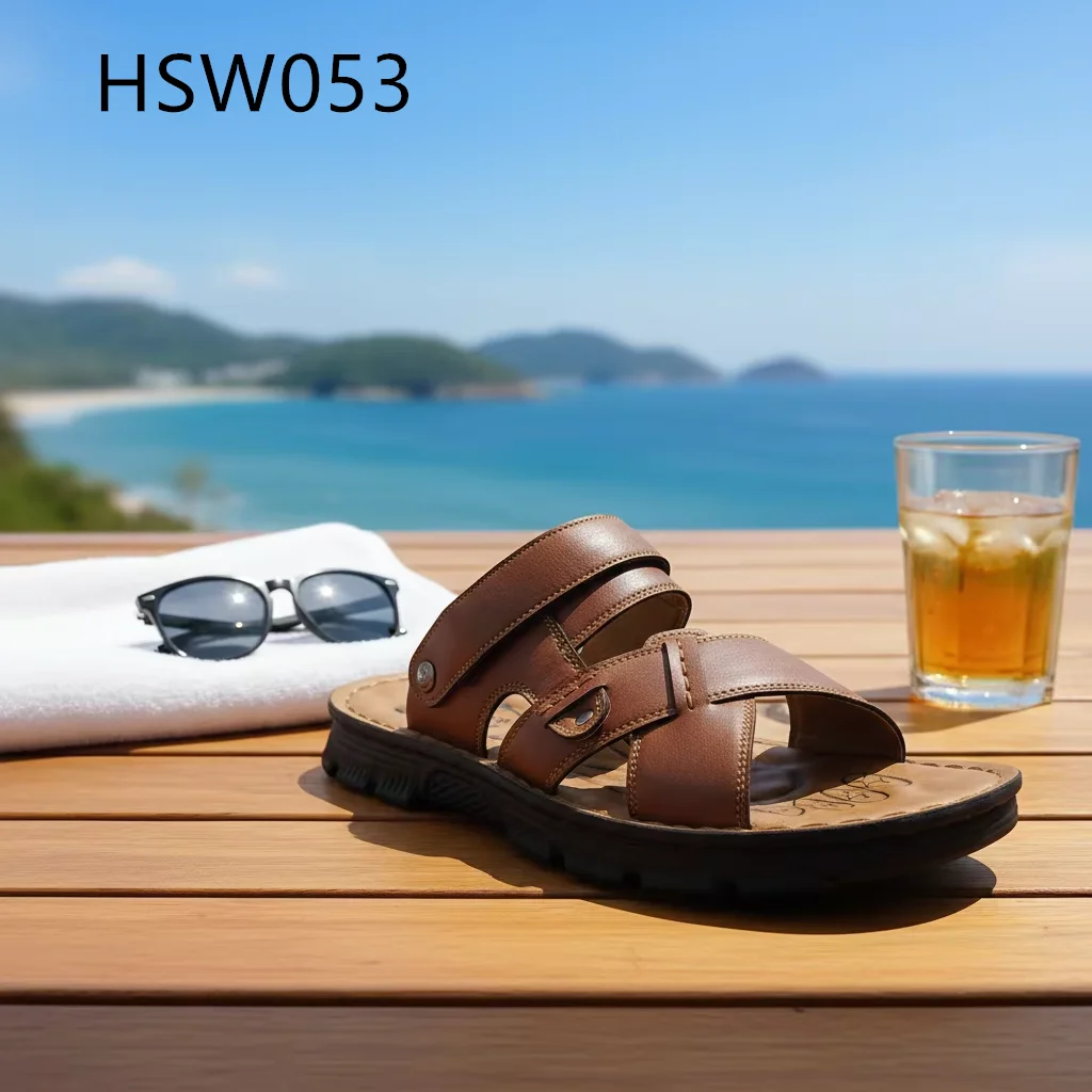 LXG,quick-drying PU Leather Cheap Price Massage Men Beach Shoes India Market Popular Open-toe Design Oversize Sandals HSW053
