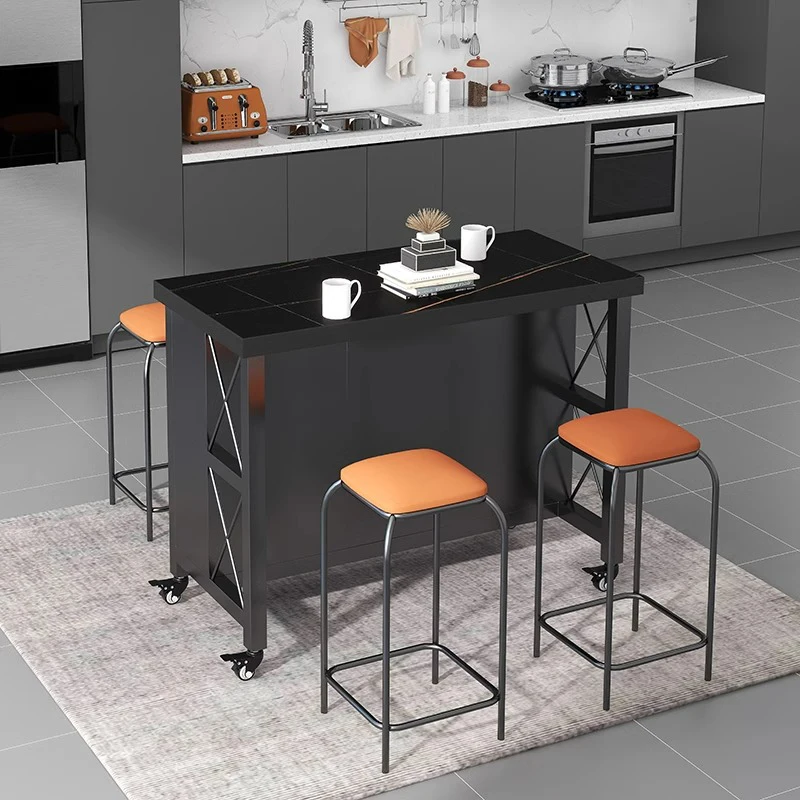 Modern Simple Prep Cooking Table With Storage Drawer Freestanding Kitchen Island Table Movable Bar Counter Sideboard Cabinet