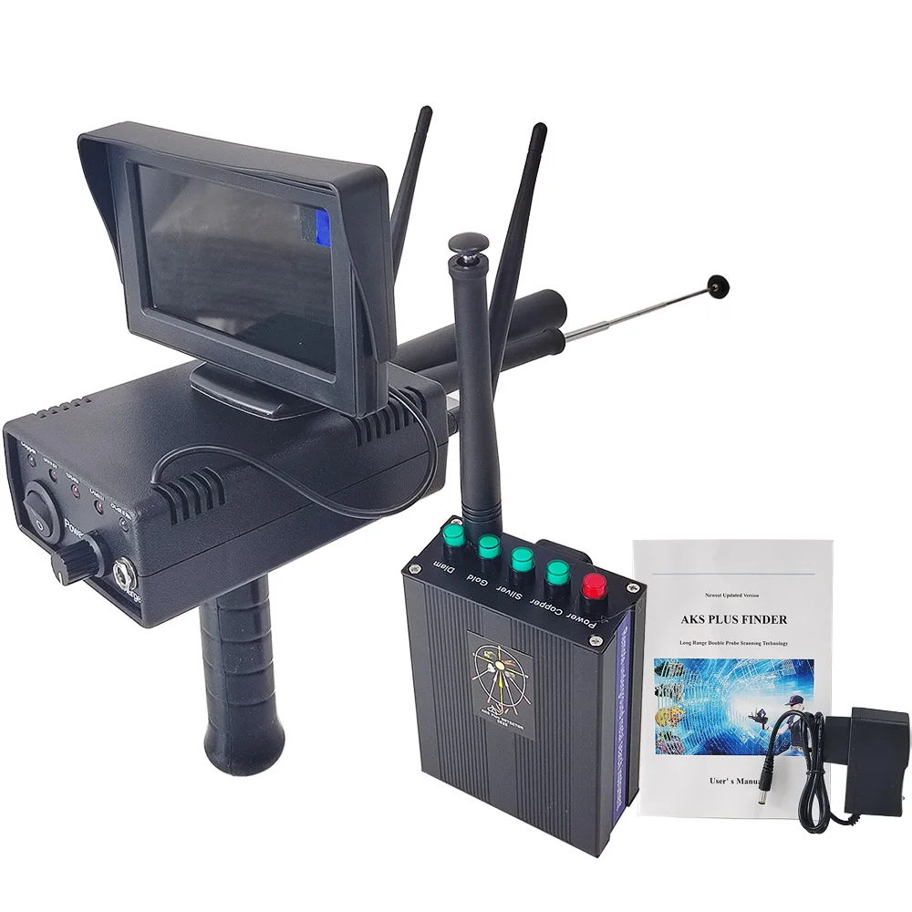 AKS Pulse Finder 3D Large LCD Screen Long Range Gold Silver Copper Diamond Detector Industrial Underground Metal Detector
