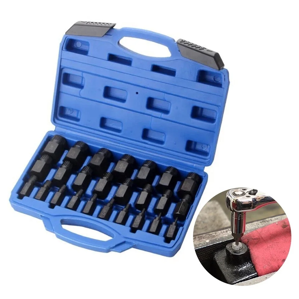High Quality 25pcs Broken Bolt Extractor Set with Hex Shank for Resellers
