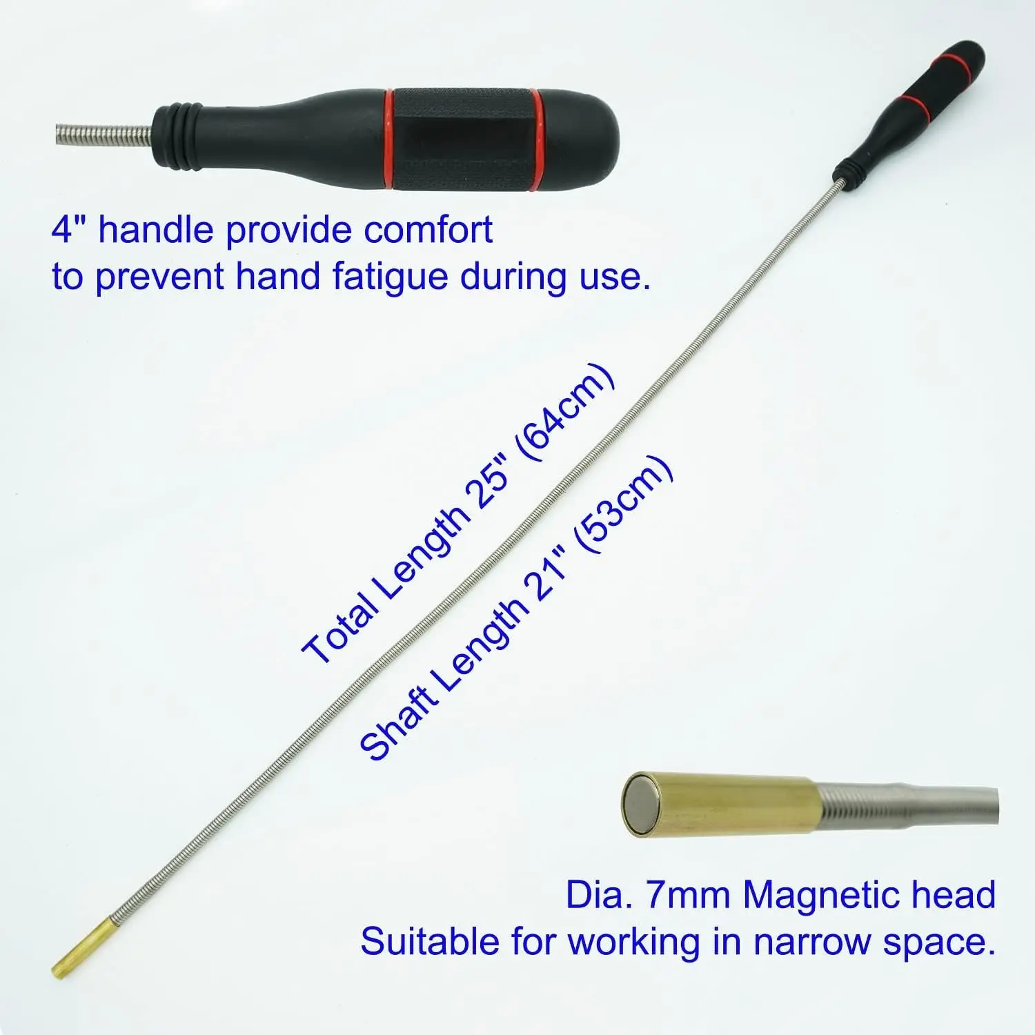 Steel Telescoping Magnet Pickup Tool DIY Grade Extendable Magnetic Picker for Keys Bolts Bits Screws Customizable OEM Support
