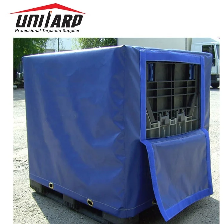Reusable Waterproof High Strength PVC Fabrics Heavy Duty IBC Pallet Cover PVC Tarpaulin Cover