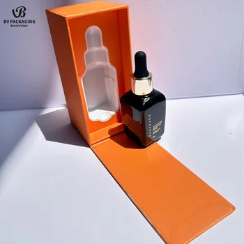 1oz 30ml amber custom printing square essential oil glass dropper bottle with box packaging