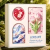 Fleur de peinture à l'huile beige