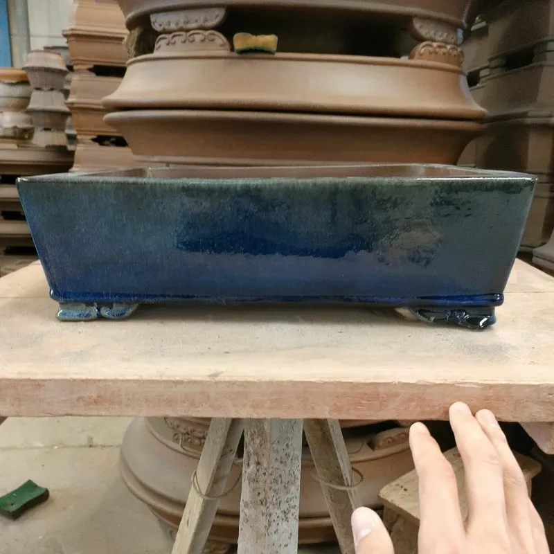 Classic Large Uniform Glazed Ceramic Bonsai Pot&purple Clay Bonsai Pot