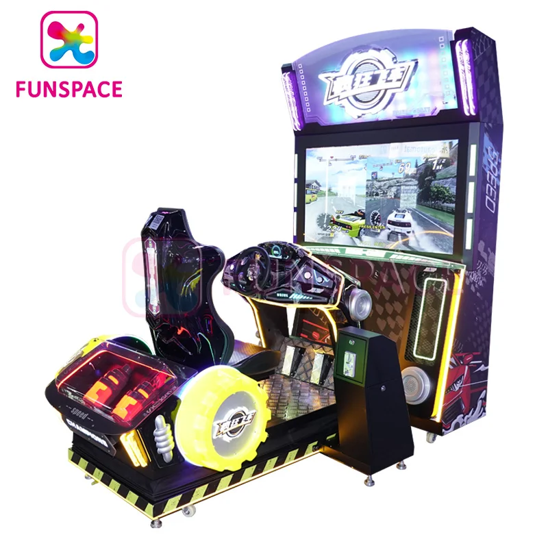 Funspace Coin Operated 3D Video Game Arcade Car Racing Wheel Simulator Game Machine Racing Arcade Machine