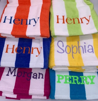 Personalized Embroidered Name Beach Towel 12 colors