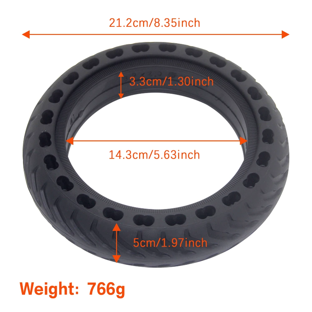 Inflation-Free 8.5*2 Solid Tire with Shock Absorption Honeycomb Design Made of Rubber for Xiaomi Electric Scooter
