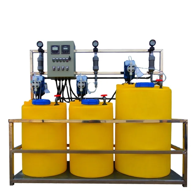 Chilled and cooling tower system chemical dosing system to control