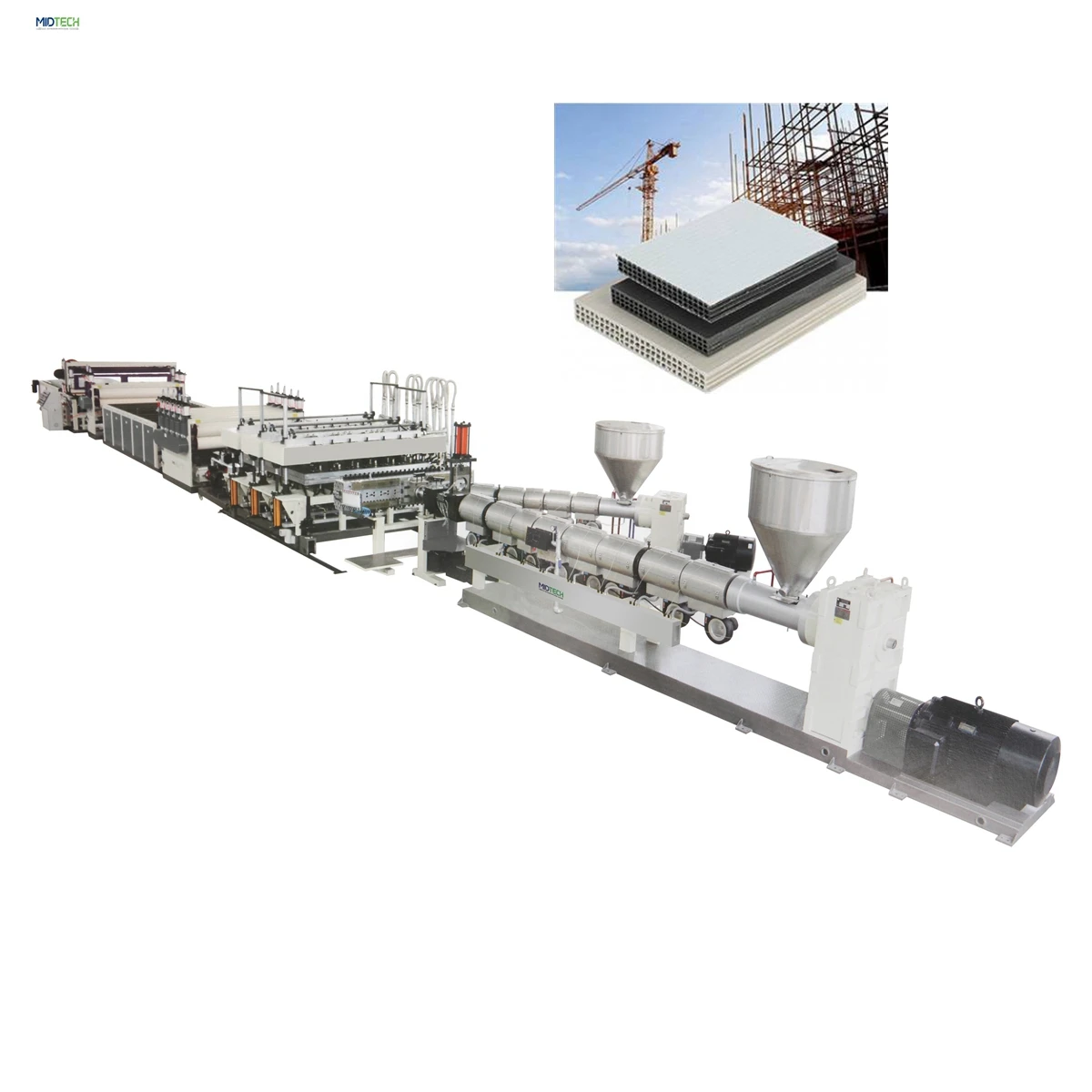 Plastic PP Recycled Hollow Board Sheet Production Line Machinery