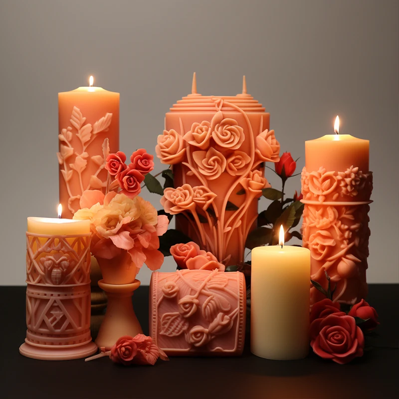 Dumo Custom Valentine's Day Succulent Flower Scented Candle Silicone