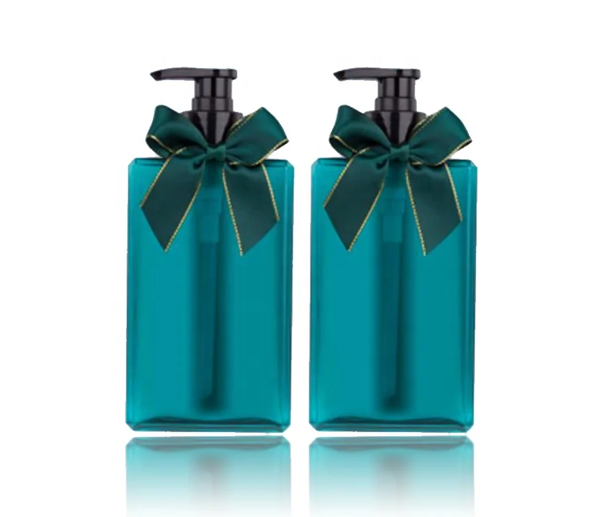 300ml 500ml Custom Black square Plastic PET Cosmetic Lotion Shampoo Pump  Mist Bottles