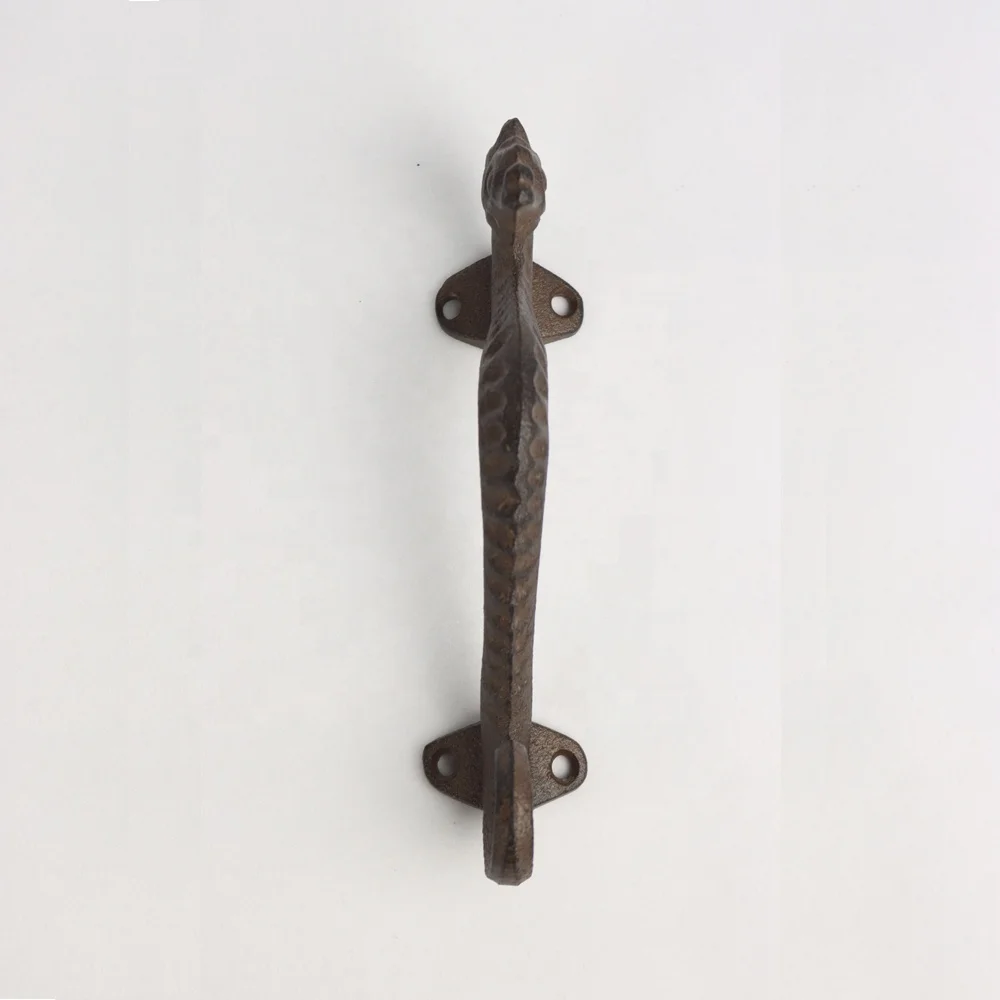 2 Large Rustic Cast Iron Barn Door Handles - 8.5" Shed Gate Pulls - Midwest Craft