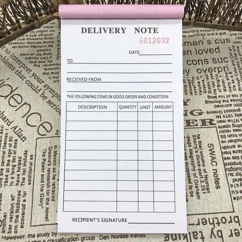 Custom Sales Order Book Receipt Invoice Duplicate Carbonless Copy Paper 50 Sets Delivery Note