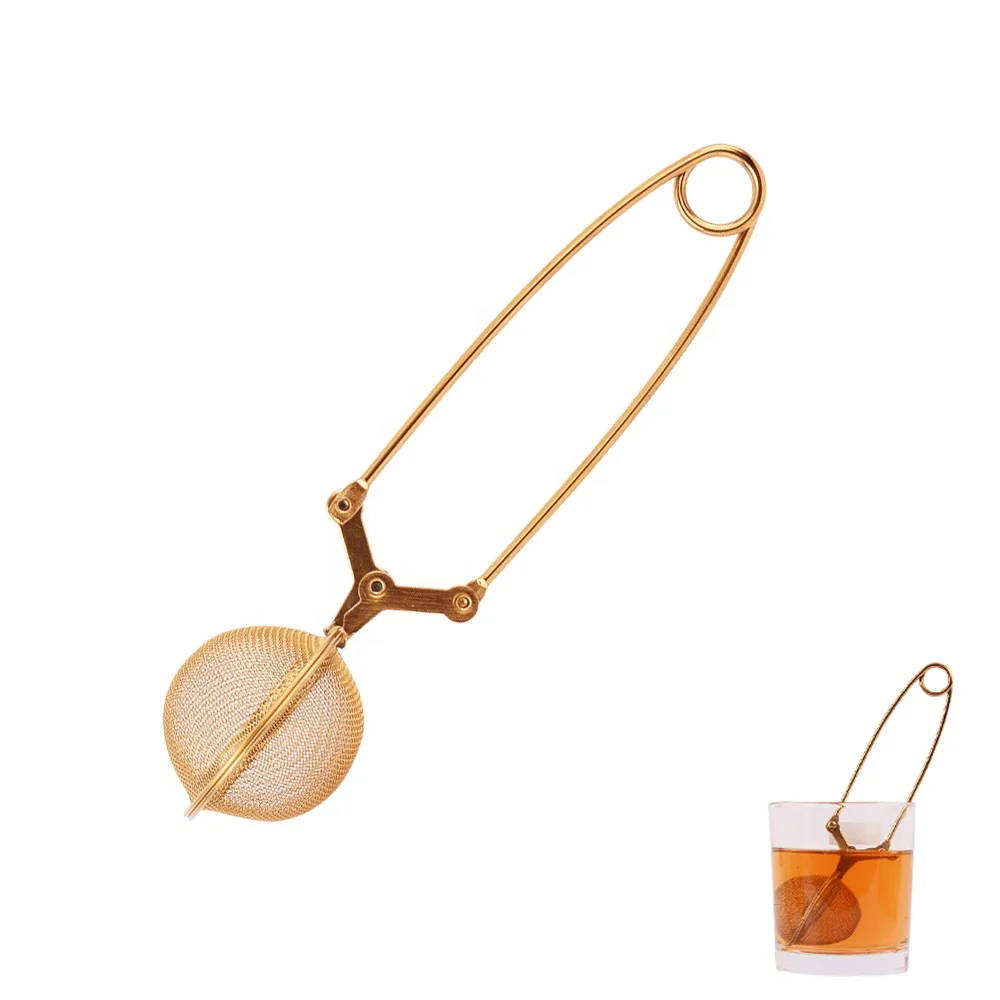 Заводская оптовая продажа высококачественный ситечко для заваривания чая из нержавеющей стали с золотой сеткой