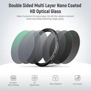 Anti Scratch Adjustable Neutral Density Filter NEEWER 77mm HD Variable ND Filter ND2-ND32 Camera Lens Variable ND Filter detail image