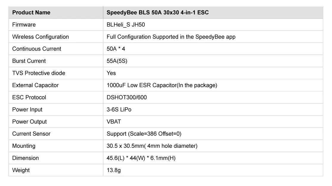 Speedybee F405 V3 BLS 50A 30x30 FC&ESC Stack - Durable & Efficient
