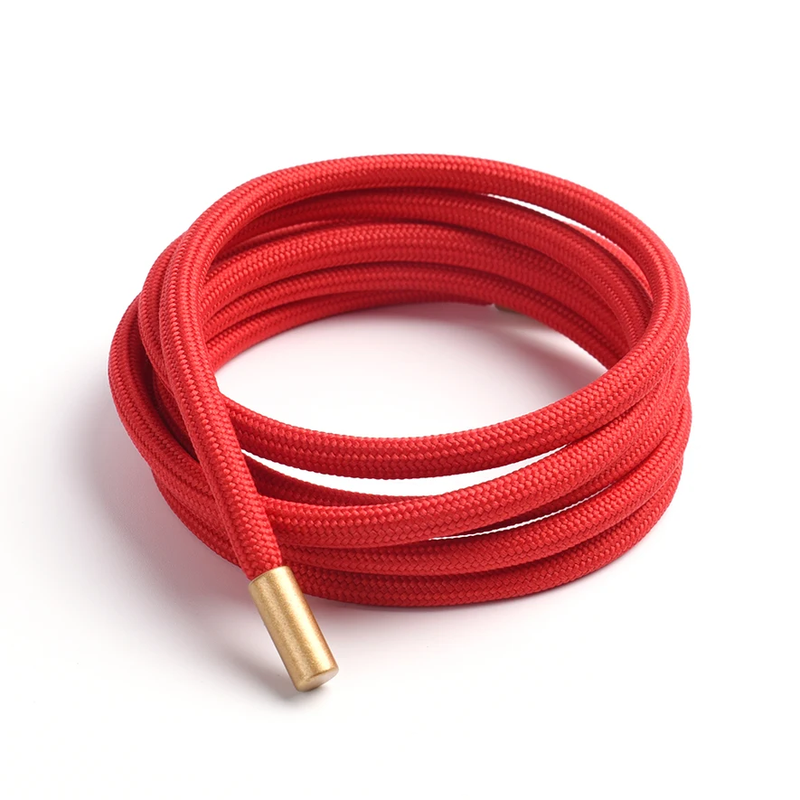 Custom Recycled Polyester Hoodie Strings 5MM Drawstring with Printed Logo Metal Tips for Garments & Shoes/Bags