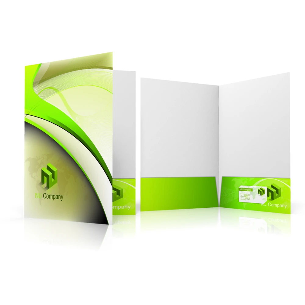 custom business folders with business card slot