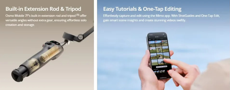 Original Osmo Mobile 7 Standard Kit - 3-Axis Gimbal with Built-in Tripod | Designed for Vlogging