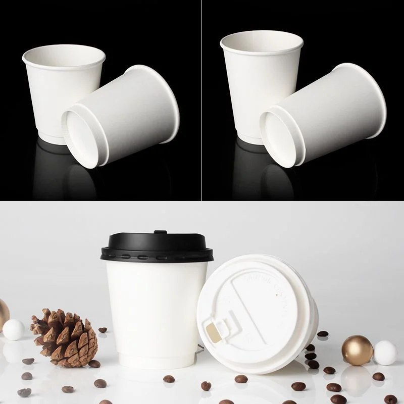 Wholesale 12oz 16oz custom disposable takeaway double wall paper coffee cups for hot drinks supplier