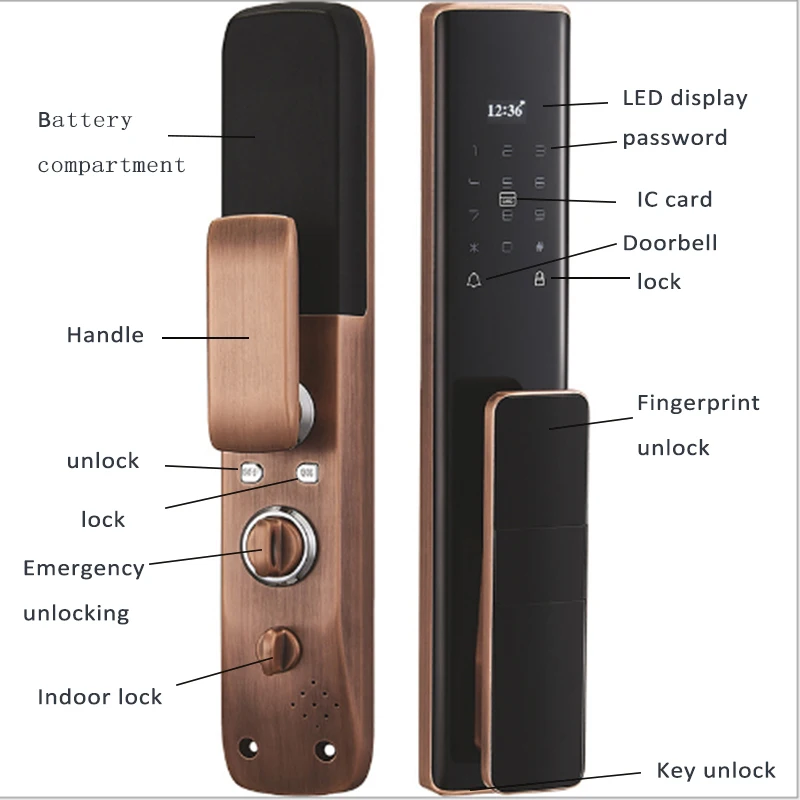 Automatic S912 Smart Locks Tuya Smart Wifi Electronic Door Lock Fingerprint Password Keyless Card Smart Wifi Digital Door Lock