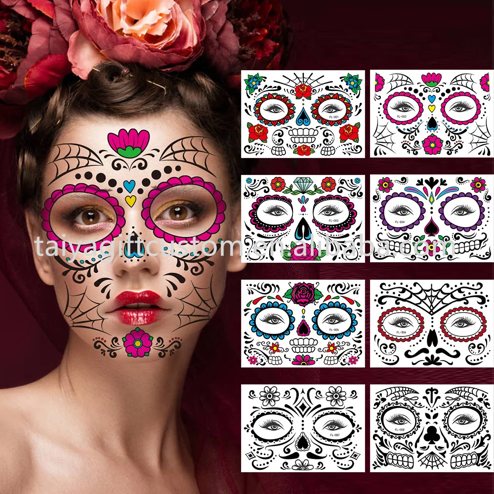 Новейшая наклейка на тему Хэллоуина с большим ртом и зубами для Временной Татуировки реалистичный временный костюм макияжа Набор тату мужчин женщин