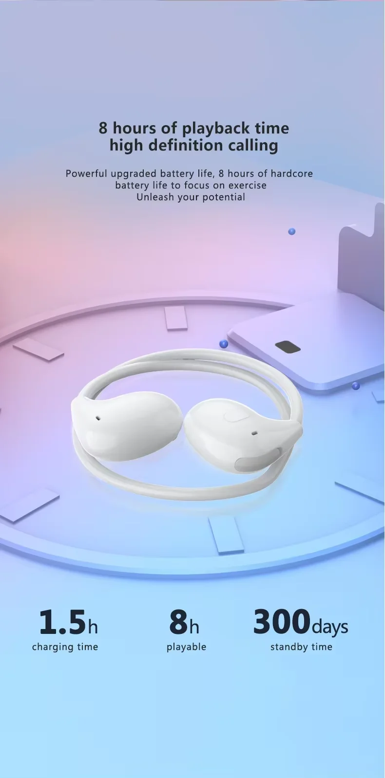 Pro Air Sport Neckband Wireless Headphones Hot Sale VV4 Over-the-Ear Earbuds LED Battery Indicator Touch Control BT 5.3