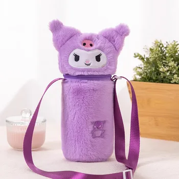 Sanrion Melodi Kitty Characters Plush Crossbody Bag Pink Purple Cup Cover KT Stitched Cup Accessories
